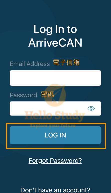 輸入設定的Email與密碼，點選【LOG IN】